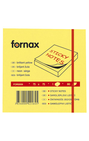 - Blok samoljepljivi 75 x 75mm Fornax neon žuti