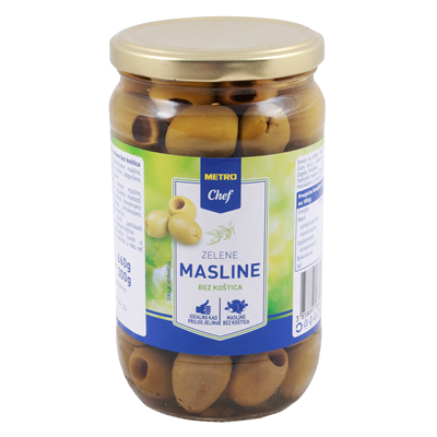 MASLINE ZELENE BEZ KOS. 660g 6/1METRO